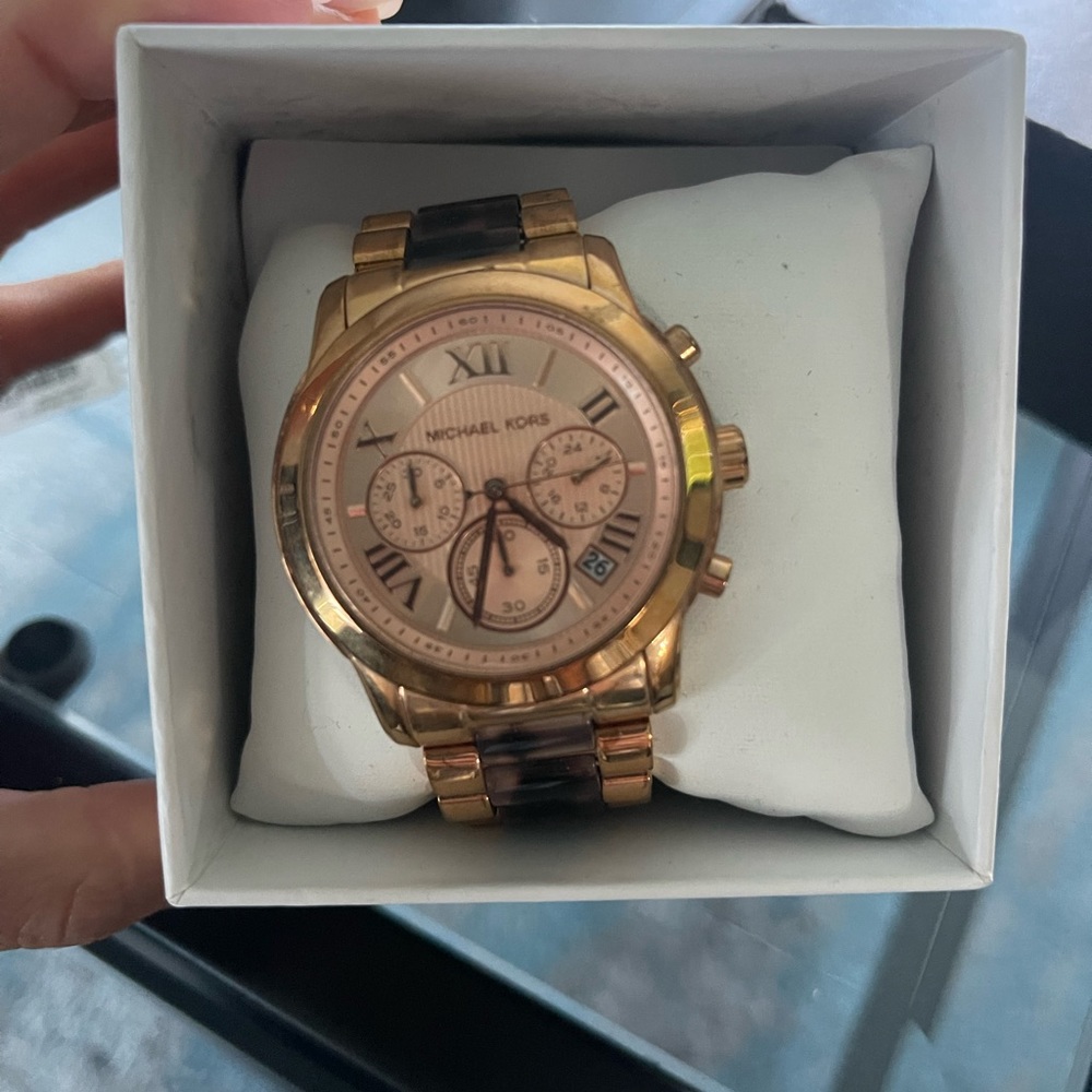 Used Michael Kors Rose Gold and Tortoise Watch
